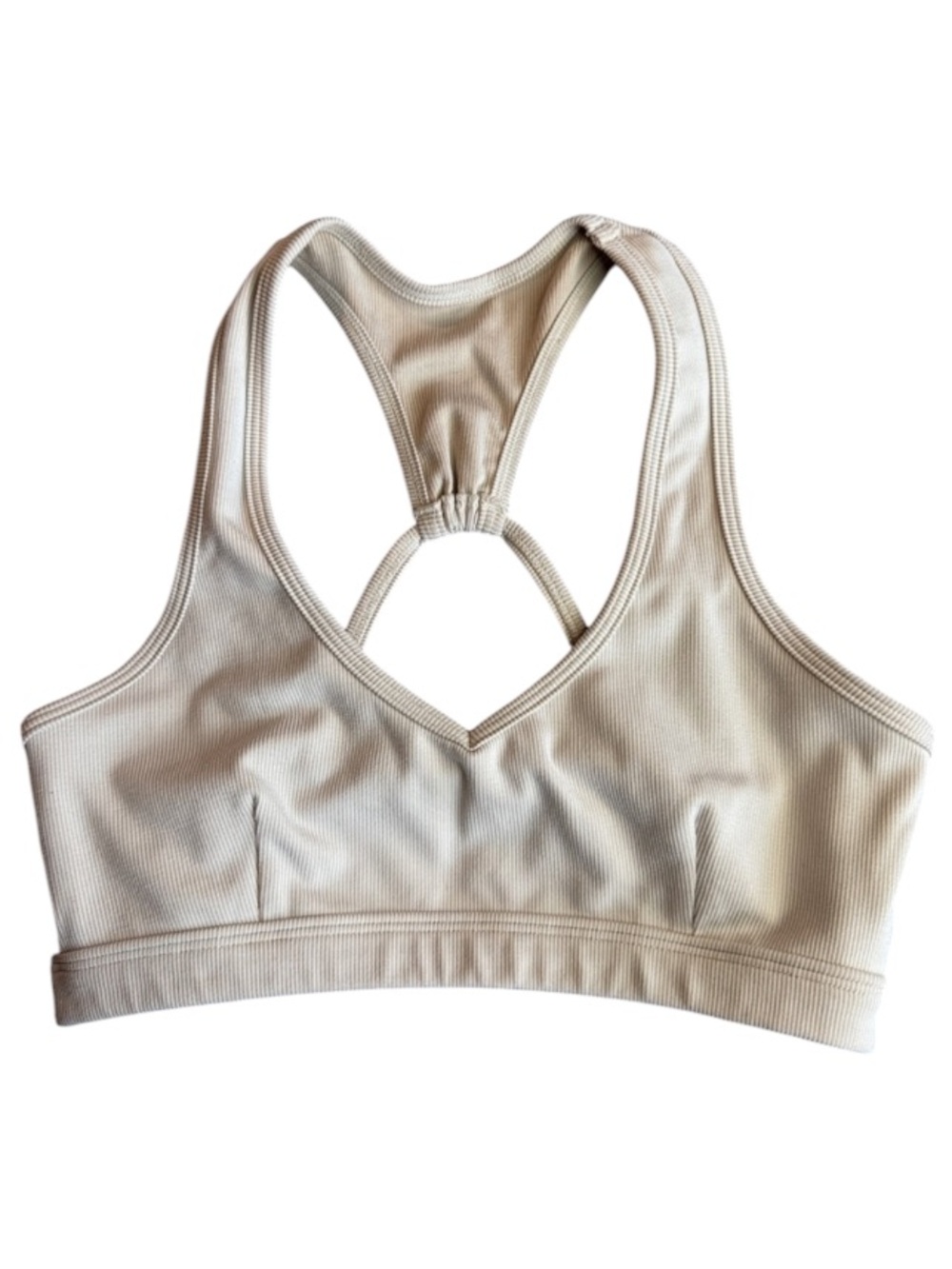 Bombshell Sportswear Power Rib Sports Bra Oatmeal Size Small